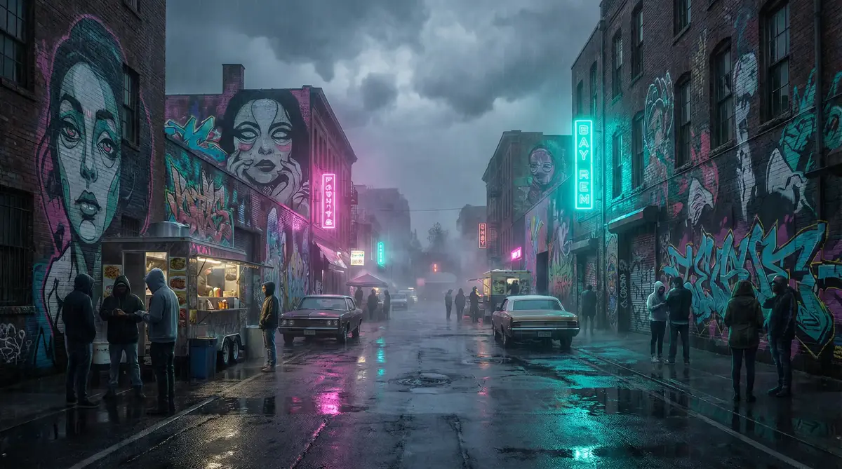 蜜桃在线视频 - 雨夜壁画街